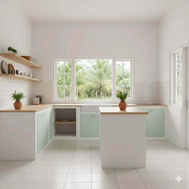 Dapur Minimalis dengan Warna Cerah