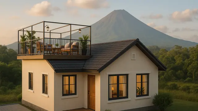 Model Rumah Sederhana 1 Lantai di Belakang Gunung