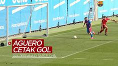 Berita video momen gol perdana Sergio Aguero bersama Barcelona. Seperti apa?