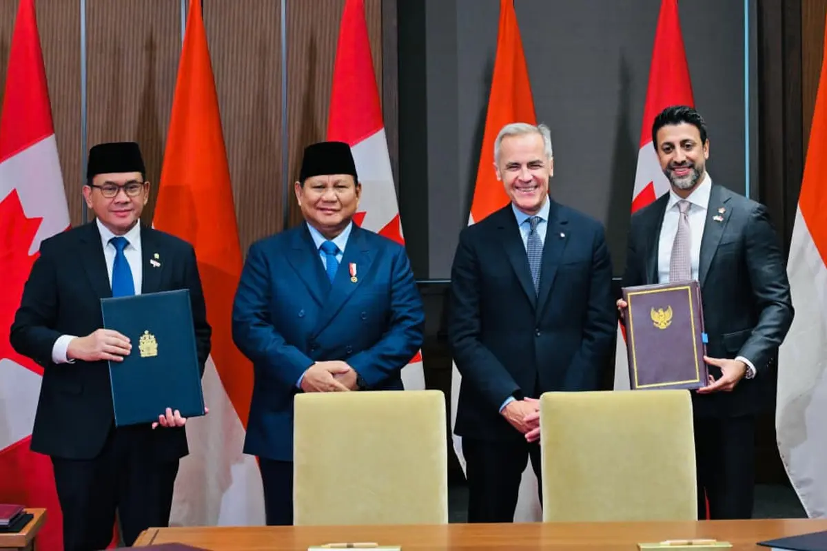Penandatanganan ICA CEPA yang disaksikan oleh Presiden Prabowo Subianto