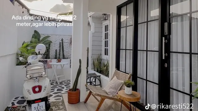 Potret rumah estetik di gang sempit yang viral (Sumber: TikTok/@rikaresti522)