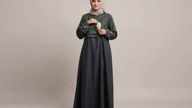Gamis Batik Nursing-Friendly untuk Tampilan Busui Simple Syar’i