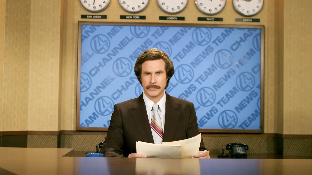 Will Ferrell dalam Anchorman: The Legend of Ron Burgundy (Apatow Productions via IMDb)