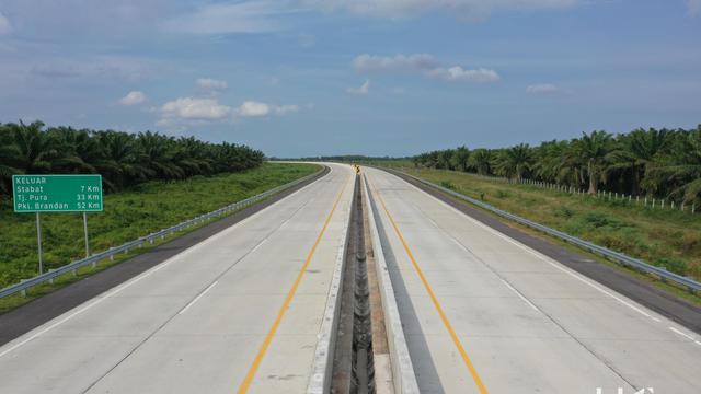 PT Hutama Karya Infrastruktur telah menyelesaikan proyek Jalan Tol Binjai-Pangkalan Brandan segmen Tanjungpura-Pangkalan Brandan. (Dok HKI)