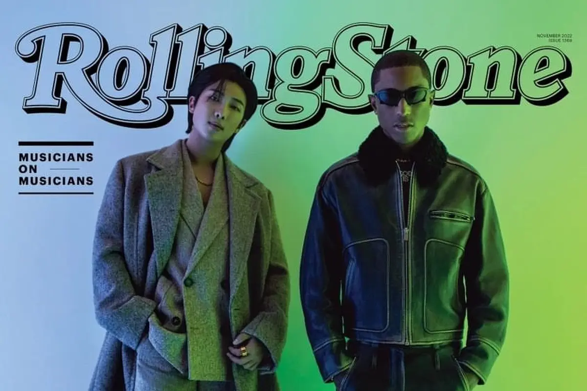 RM dan Pharrell Williams di Majalah Rollingstone.