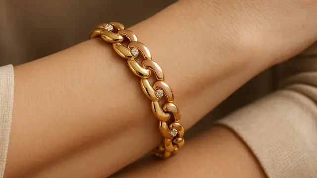 Pilihan Model Gelang Emas Besar untuk Ibu-Ibu Usia 50 Tahun/via AI