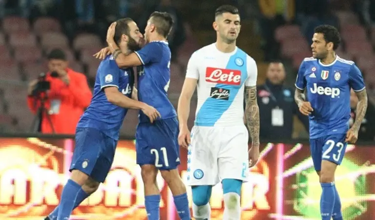 Juventus dan Napoli bertemu di Coppa Italia musim lalu. (AFP/Carlo Hermann)