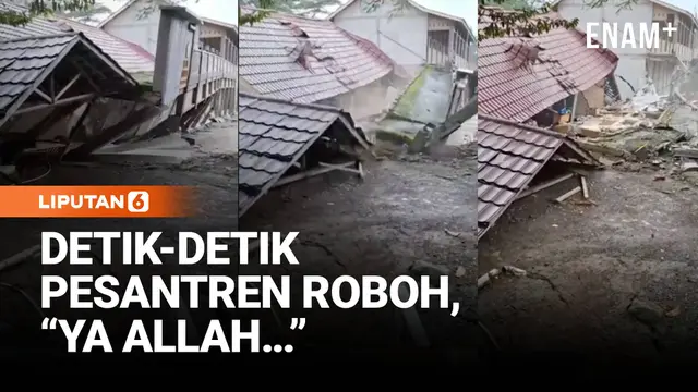 Detik-detik Bangunan Pondok Pesantren di Tegal Roboh