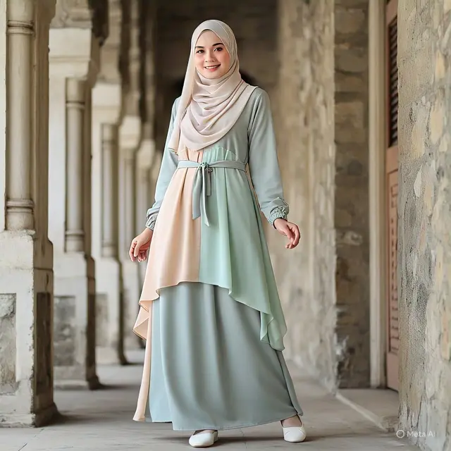 Tunic Layered Dress dengan Sentuhan Aksen Belt