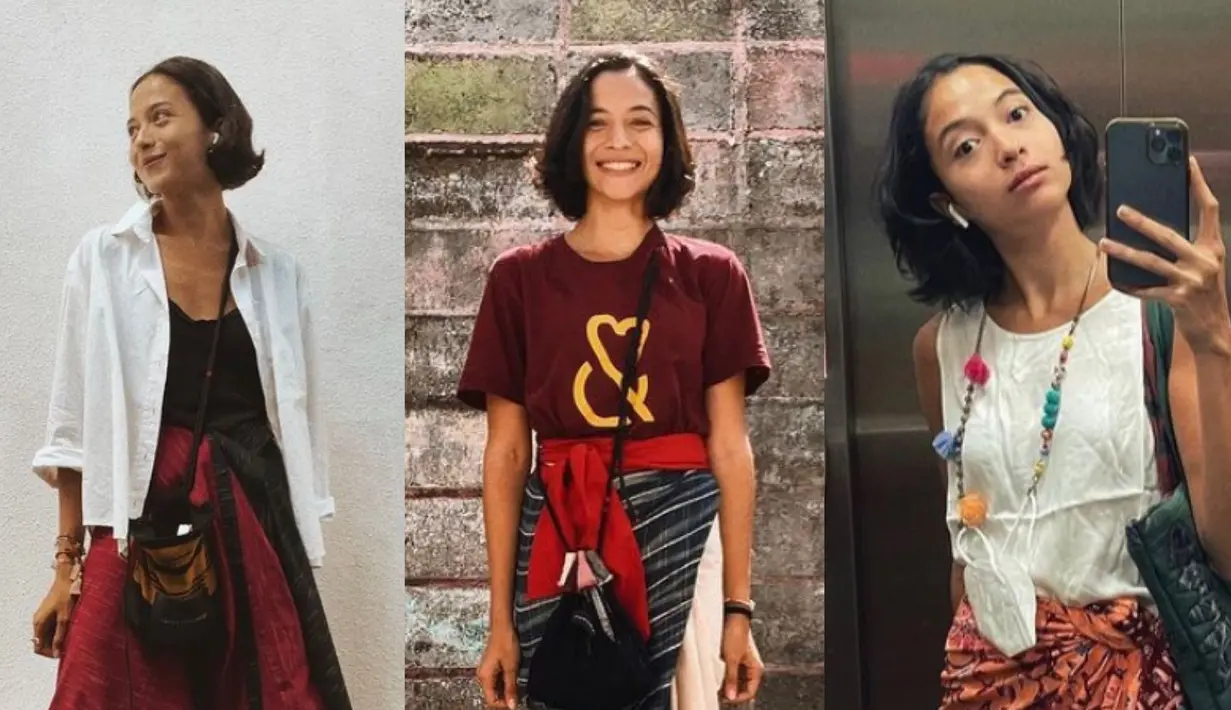 <p>Putri Marino membuktikan jika mengenakan kain nusantara tetap bisa terlihat stylish dan modern.</p>