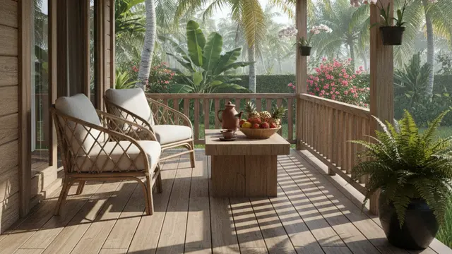 Desain Teras Rumah Sederhana yang Cocok untuk Iklim Panas (Foto: Gemini AI)