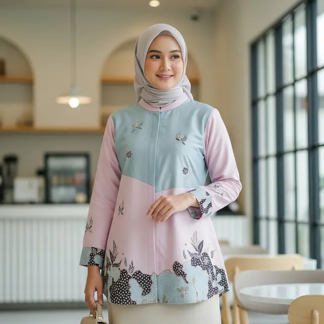 Model Atasan Batik Hijab Modern