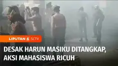 Unjuk rasa mahasiswa di depan gedung KPK berlangsung ricuh. Demonstran meminta politisi PDI Perjuangan, Harun Masiku ditangkap juga melakukan aksi vandalisme.