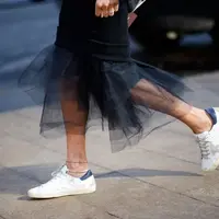 Tampil modis ke kantor pakai sneakers. (Sumber foto: outfitideashq.com)