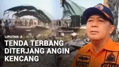 Kepanikan terjadi saat angin kencang menerjang wilayah Bangkalan, Jawa Timur. Kencangnya embusan angin memorak-porandakan sebuah tenda pada acara sebuah komunitas.
