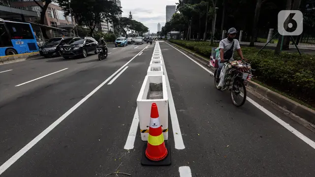 Jalur Sepeda di Jalan Sudirman-Thamrin Mulai Dipermanenkan