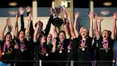 Tim sepak bola wanita Eintracht Frankfurt atau dikenal sebagai 1. FFC Frankfurt menjalani kesuksesannya di awal abad ke-21. Klub ini secara berturut-turut mampu menyabet gelar liga domestik antara tahun 2000 hingga 2003. Mereka juga pernah memenangkan Piala Wanita UEFA 2002. (AFP/Ronny Hartmann)