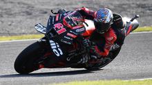 Pembalap Aprilia Racing, Aleix Espargaro berhasil menjadi yang tercepat pada latihan resmi MotoGP Mandalika (AFP)