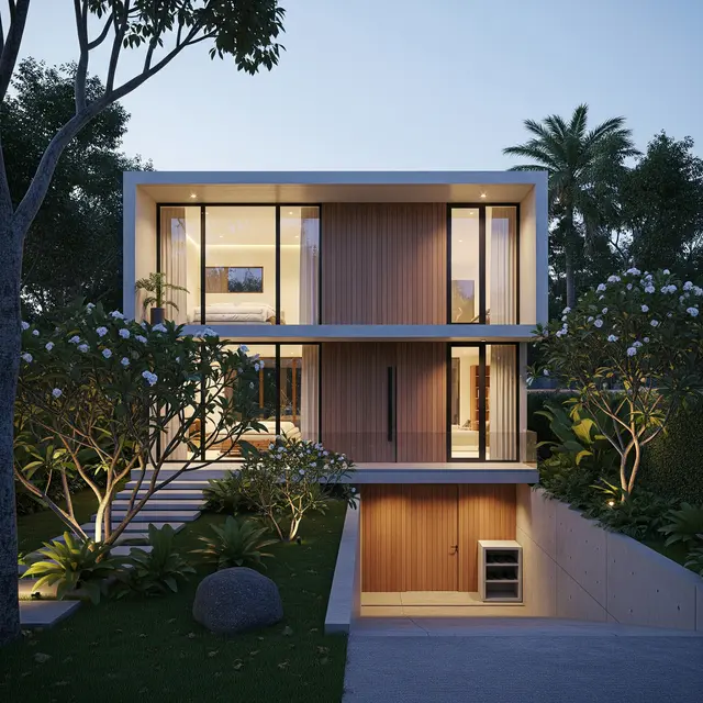 9 Desain Rumah Kecil 2 Lantai dengan Basement dan Gudang, Solusi Modern Lahan Sempit