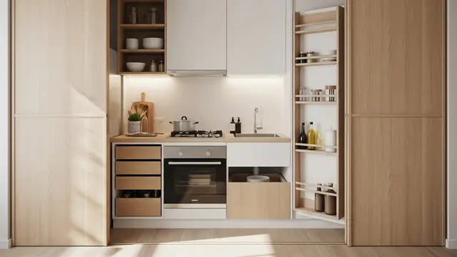 Desain Tuck Away dengan Pintu Lipat