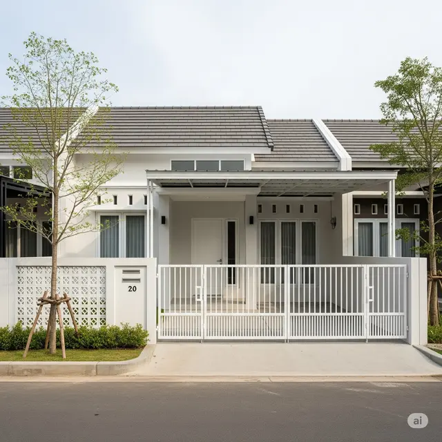 Desain Depan Rumah Sederhana Tapi Mewah. Foto: Gemini