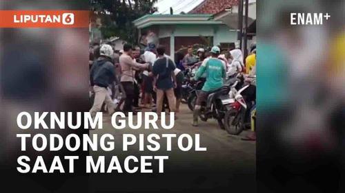 VIDEO: Oknum Guru Todong Pistol Saat Tak Mau Antri di Kemacetan, Endingnya Dikeroyok Warga