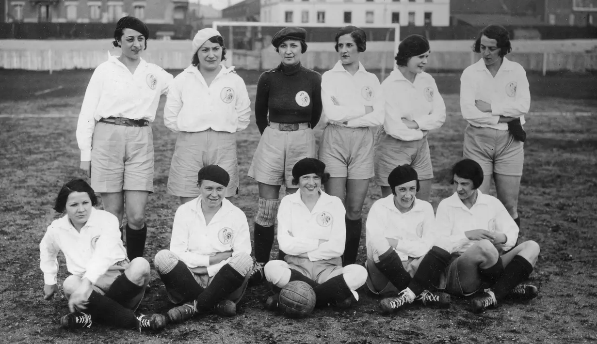 Potret Timnas Sepakbola Wanita Prancis pada bulan Apri tahun 1934. ( AFP )
