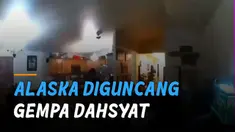 Video detik-detik gempa dahsyat di semenanjung Alaska. Gempa tersebut berkekuatan magnitudo 8,2.