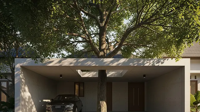 Carport Pohon Pelindung Permanen (The Shading Tree Integration)