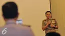 Kombespol Roycke Langie memberikan kata sambutan sebelum penandatangan MOU di kawasan Bandara Soekarno Hatta, Tangerang, Jum'at, (19/2). Polres Bandara dan Lion Air terus meningkatkan keamanan untuk penumpang LionAir. (Liputan.com/Faisal R Syam)