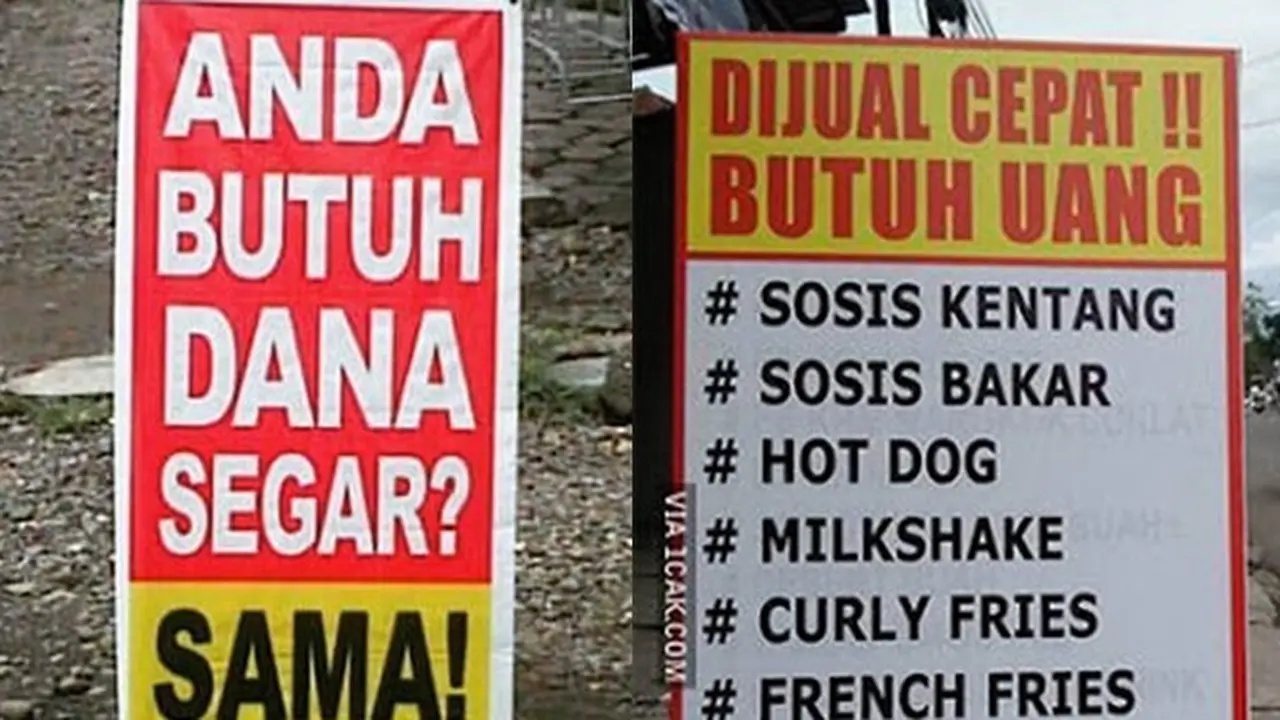 6 Tulisan Kocak Butuh Uang Ini Bikin Ngakak
