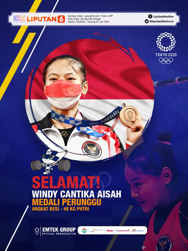 Infografis Windy Cantika Aisah Peraih Medali Pertama Indonesia di Olimpiade Tokyo