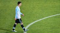 Kapten tim nasional Argentina, Lionel Messi. (AFP PHOTO / MARTIN BERNETTI)