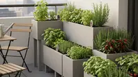 10 Inspirasi Desain Kebun Mini Rumah Modern dengan Planter Box Beton, Minimalis dan Elegan