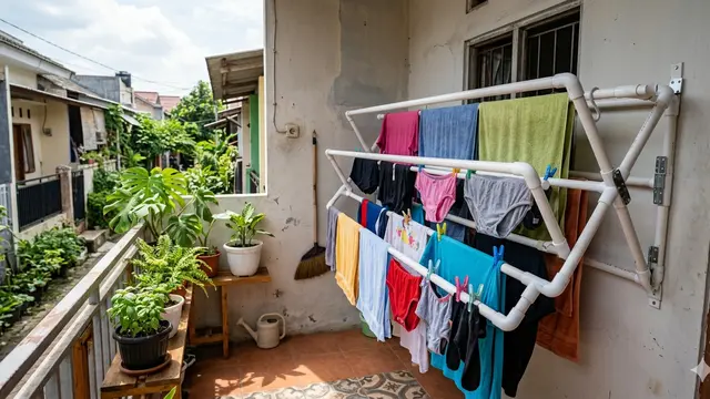 Cara Membuat Jemuran Lipat dari Pipa PVC untuk Rumah Kecil