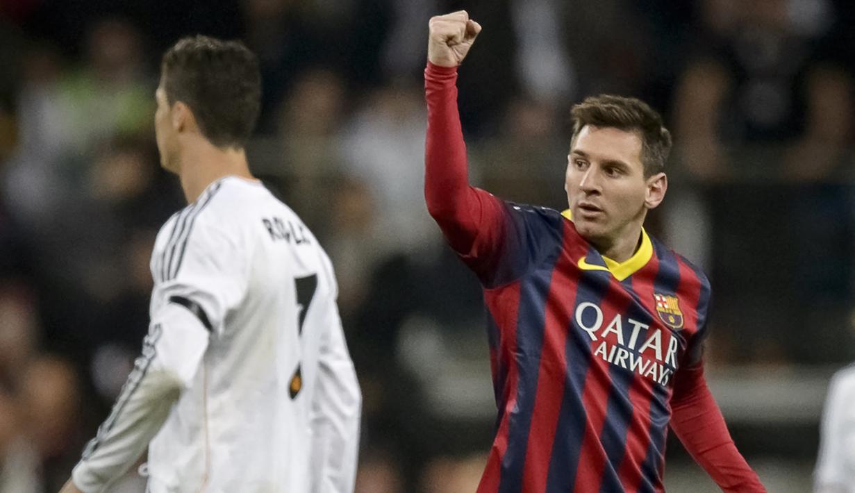 Laga El Lasico di Liga Spanyol yang melibatkan dua klub tersukses di Negeri Matador, Barcelona dan Real Madrid selalu menyuguhkan aksi memikat dari para pemain. Tercatat sejak 1987, hanya ada 5 pemain yang mampu mencetak hattrick di laga sarat gengsi ini. (AFP/Dani Pozo)