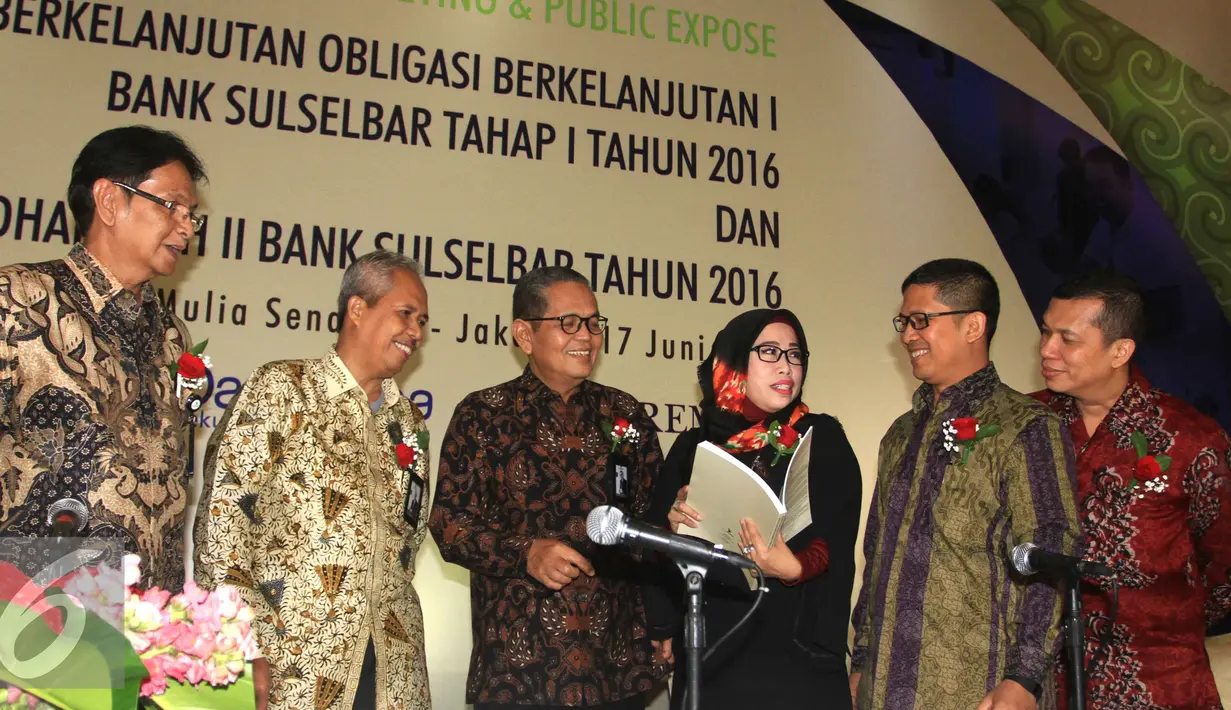 Obligasi Berkelanjutan I Bank Sulselbar Tahap I Tahun 2016 memiliki target dana sebesar Rp.950 miliar. (Liputan6.com/Angga Yuniar)