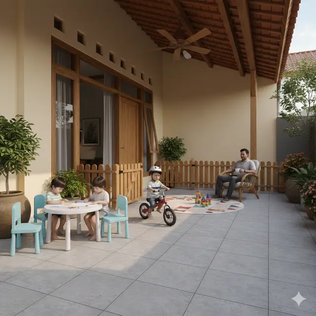 Desain Teras Rumah yang Lebih Fungsional (Foto: Gemini AI)