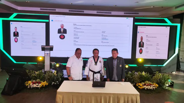 Menpora Zainudin Amali saat peluncuran platform digital Taekwondo