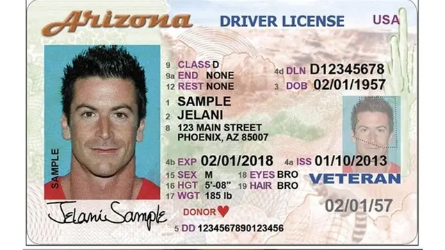 Surat Izin Mengemudi untuk Negara Bagian Arizona
