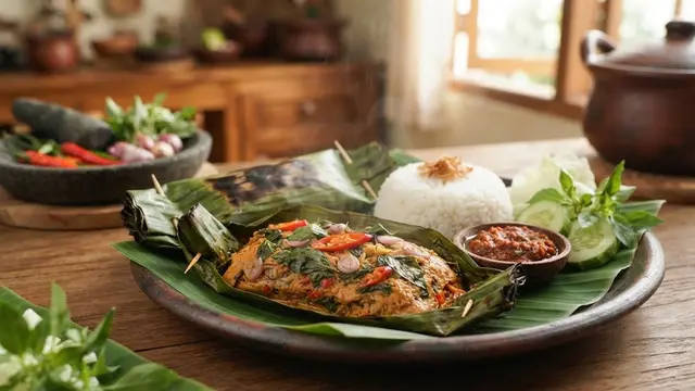 Resep Pepes Oncom Kemangi Pedas yang Harum/AI Generated