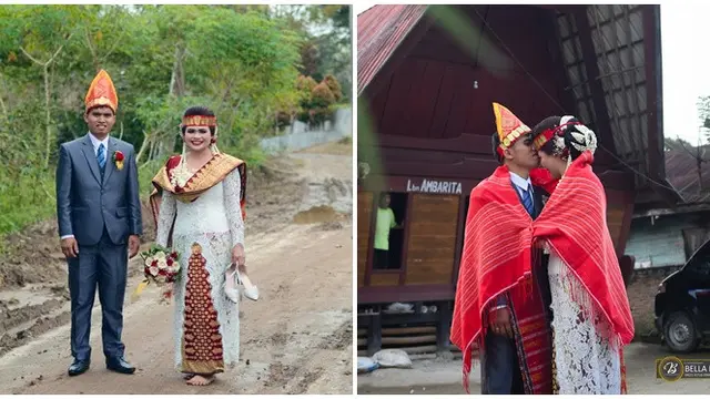 Viral Pasangan Pengantin Lewati Jalan Berlumpur untuk Menikah di Gereja