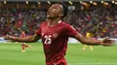 <p>Irfan Jaya adalah pemain tersubur Timnas Indonesia di Piala AFF 2020 dengan menyumbang tiga gol. Ia juga terkenal sebagai sayap kanan yang lincah dan pekerja keras. Kemampuannya tersebut tentu bisa menjadi senjata Timnas Indonesia U-23 di SEA Games 2021 nanti. (AFP/Roslan Rahman)</p>