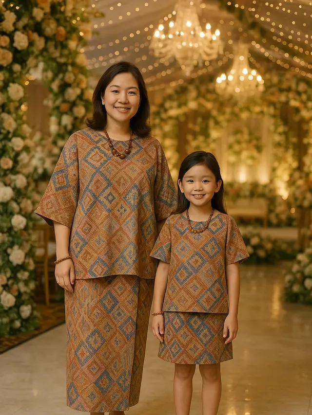 Batik Sarimbit Ibu Anak untuk Kondangan
