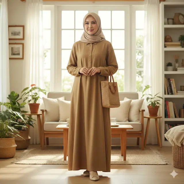 Model Gamis Harian yang Nyaman Dipakai Ibu Usia 50 Tahun ke Atas