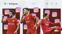Ilustrasi - Instagram Mohamed Salah, Roberto Firmino, Virgil van Dijk (Bola.com/Adreanus Titus)