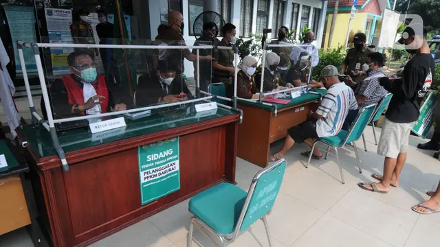 Sidang Tipiring PPKM Darurat di Pamulang
