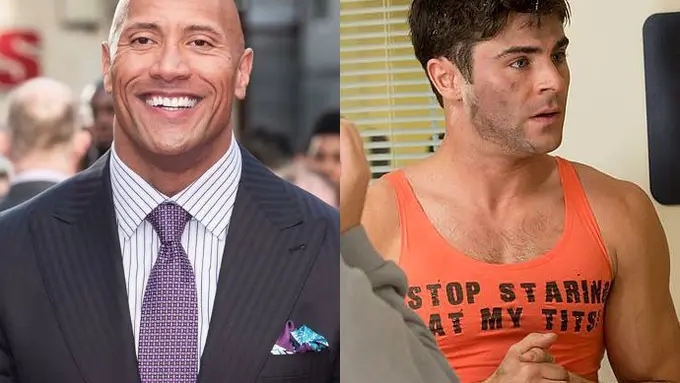 Dwayne Johnson dan Zac Efron