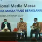Sejumlah Tokoh media dihadirkan dalam sesi kedua diskusi Konvensi Nasional Media Massa yang  mengambil tema Menyeimbangkan Orientasi Bisnis dan Orientasi Jurnalistik, Pengalaman Nyata Media Massa. (Istimewa)