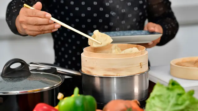 klakat bambu dimsum mengukus makanan